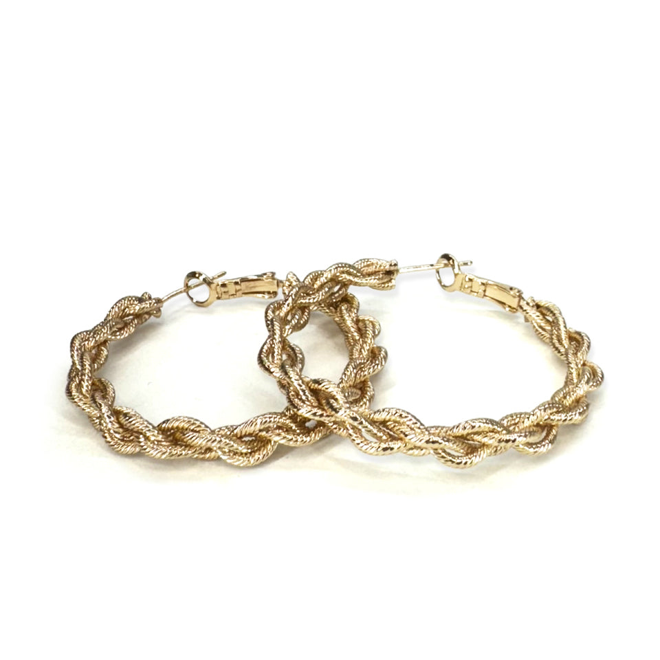 EARRING 40MM ROPE CHAIN GOLD