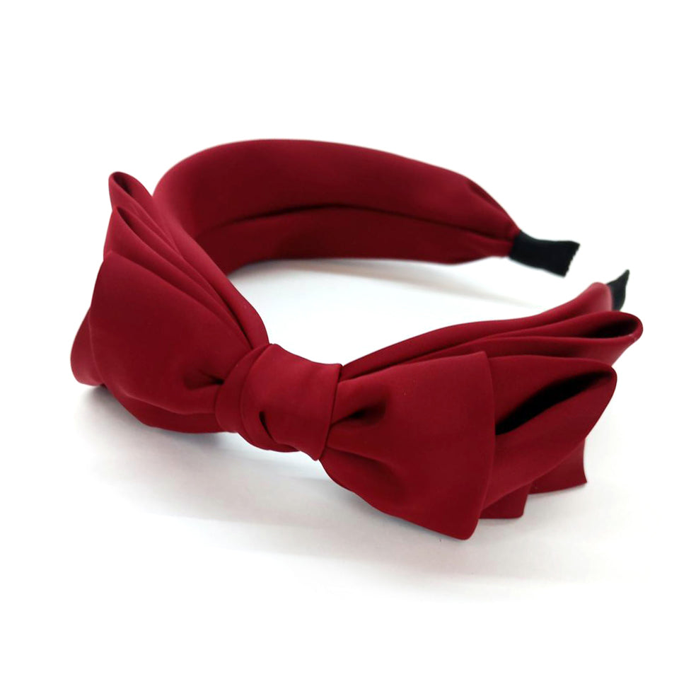 HAIRBAND SINGLE BOW RED