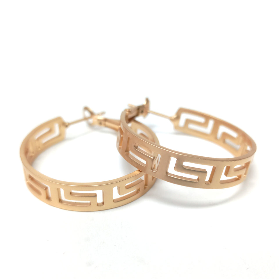 EARRING FAMOUS KEY DESIGNER HOOPS GOLD