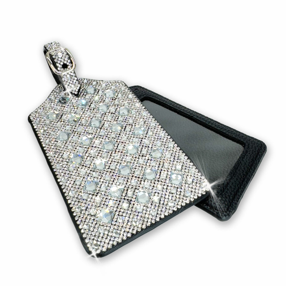 CRYSTAL LUGGAGE TAG SILVER