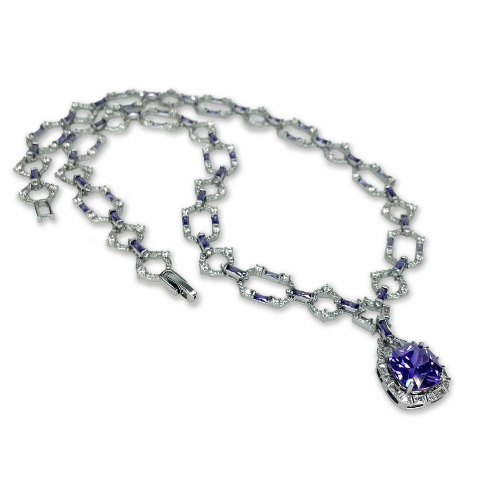 ROYAL GARDEN PARTY COLLECTION NECKLACE SILVER PURPLE