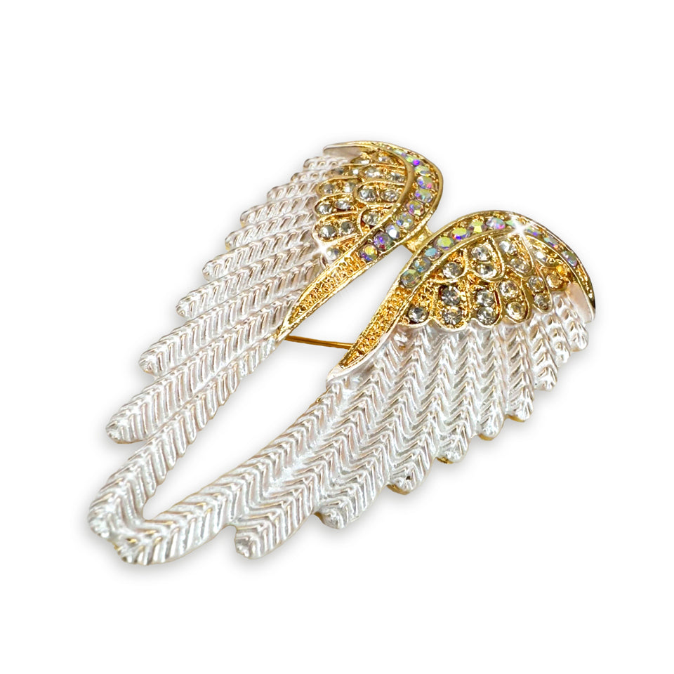 BROOCH ANGEL WINGS GOLD SILVER