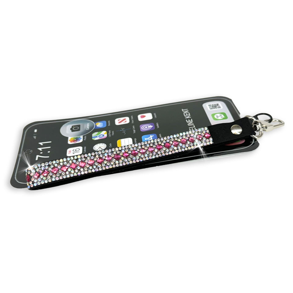 CHOCOLAT ROSÉ COLLECTION PHONE WRIST LANYARD PINK SILVER