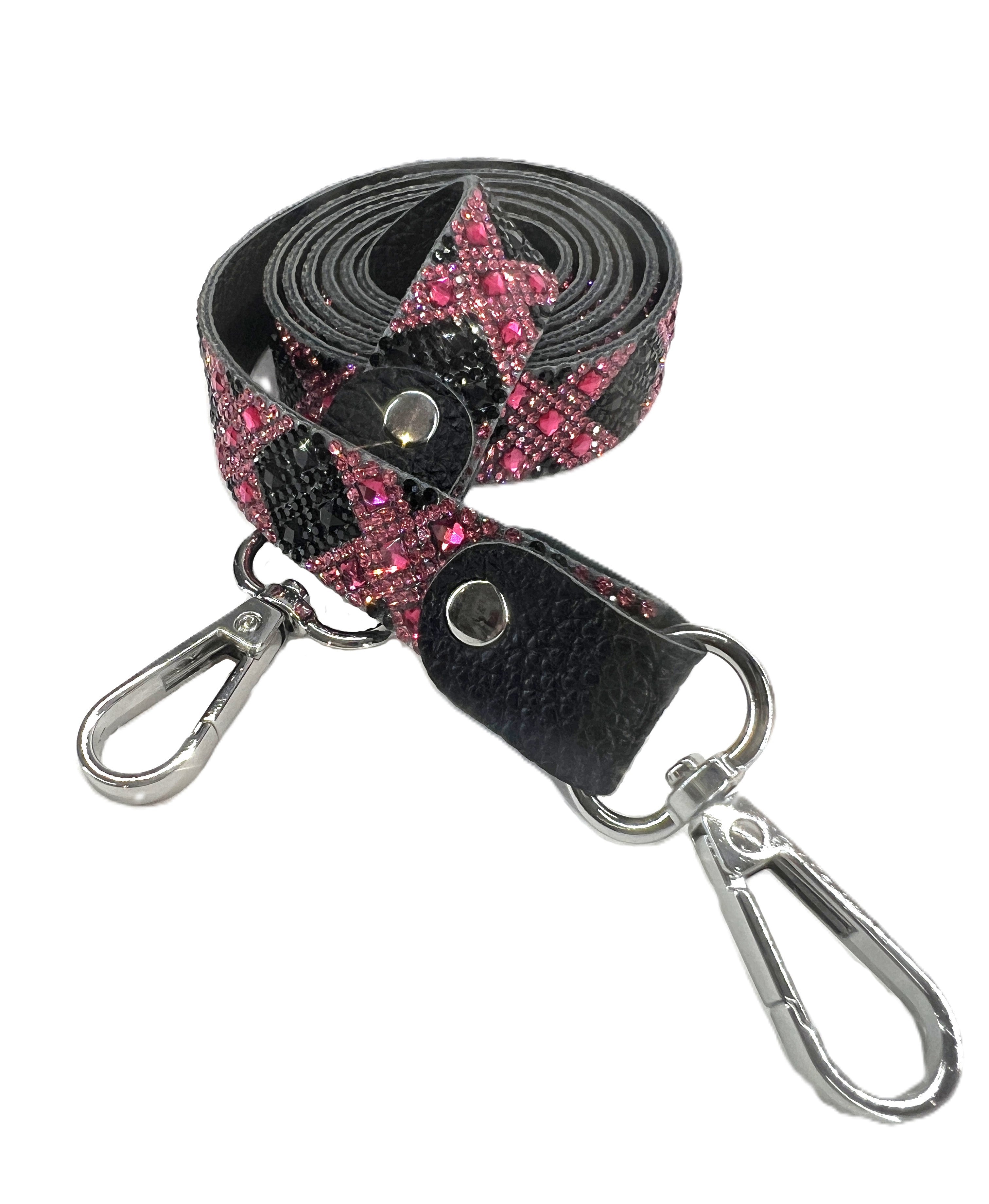 REBEL ROSE COLLECTION PHONE LONG LANYARD PINK BLACK