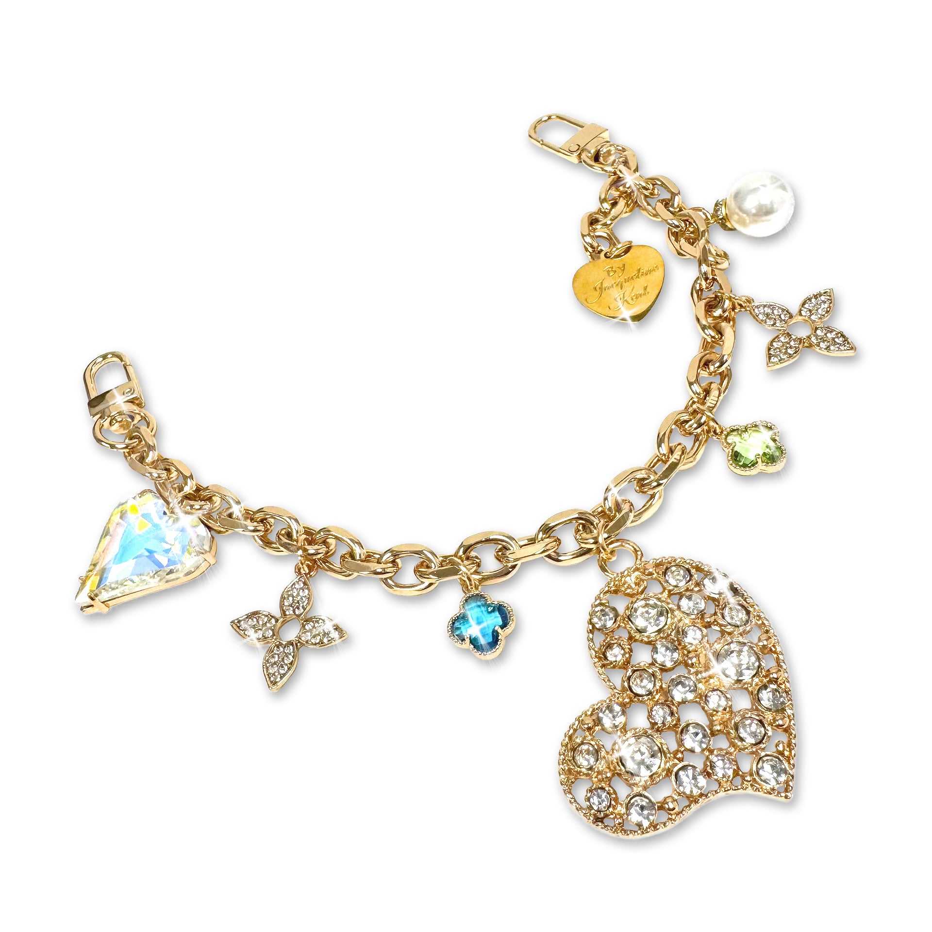 CHARMING CHAINS GOLD HEART WITH CRYSTALS