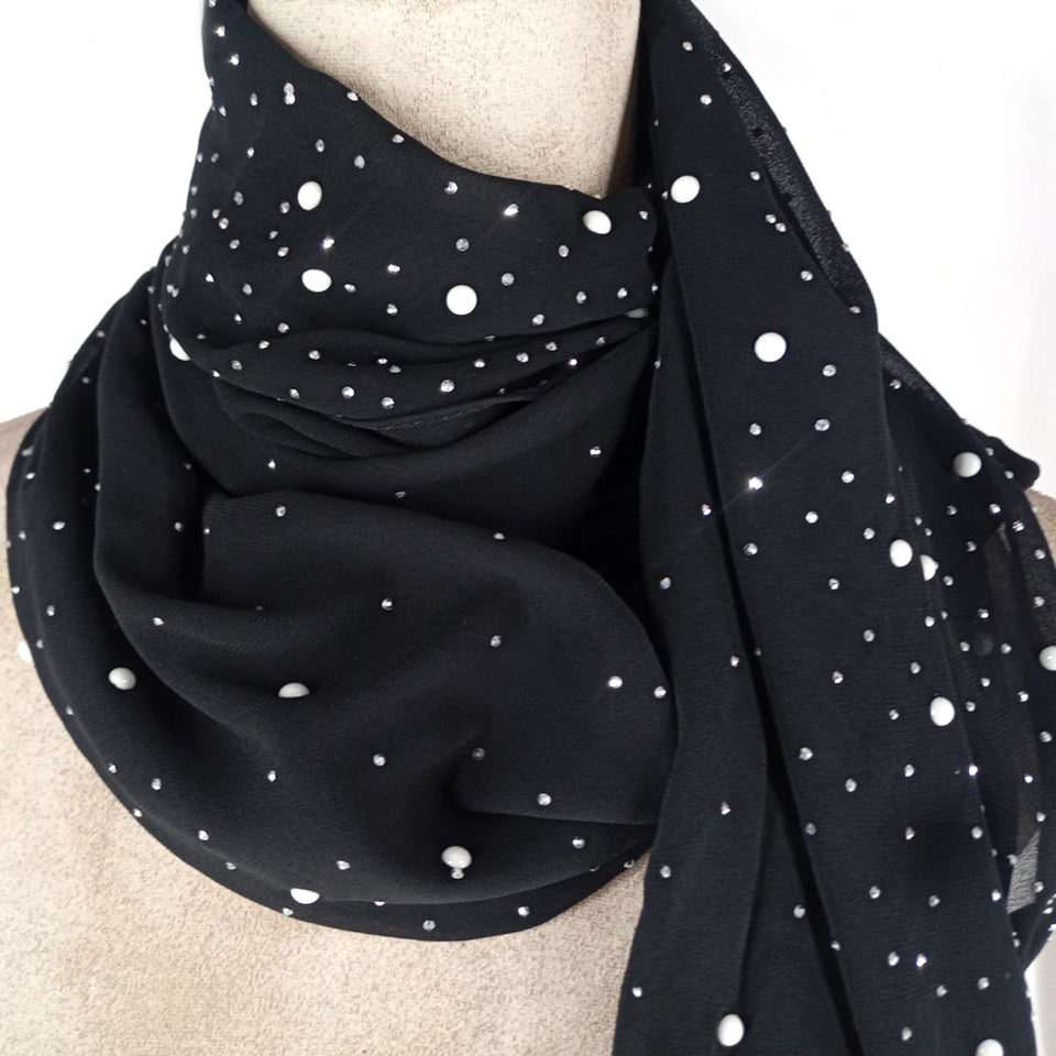 SCARF EMBELISHED BLACK