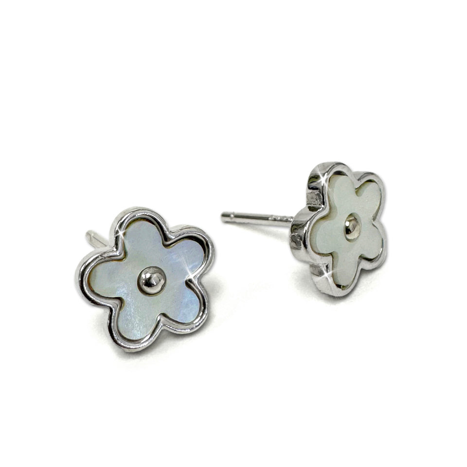 EARRING DAISY PEARL SILVER