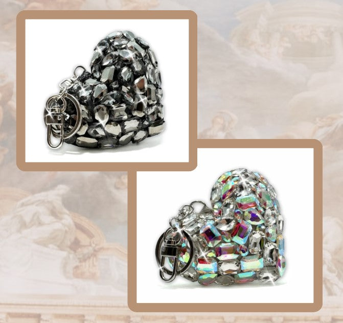 KEYCHAIN JEWELED HEART ASSORTMENT
