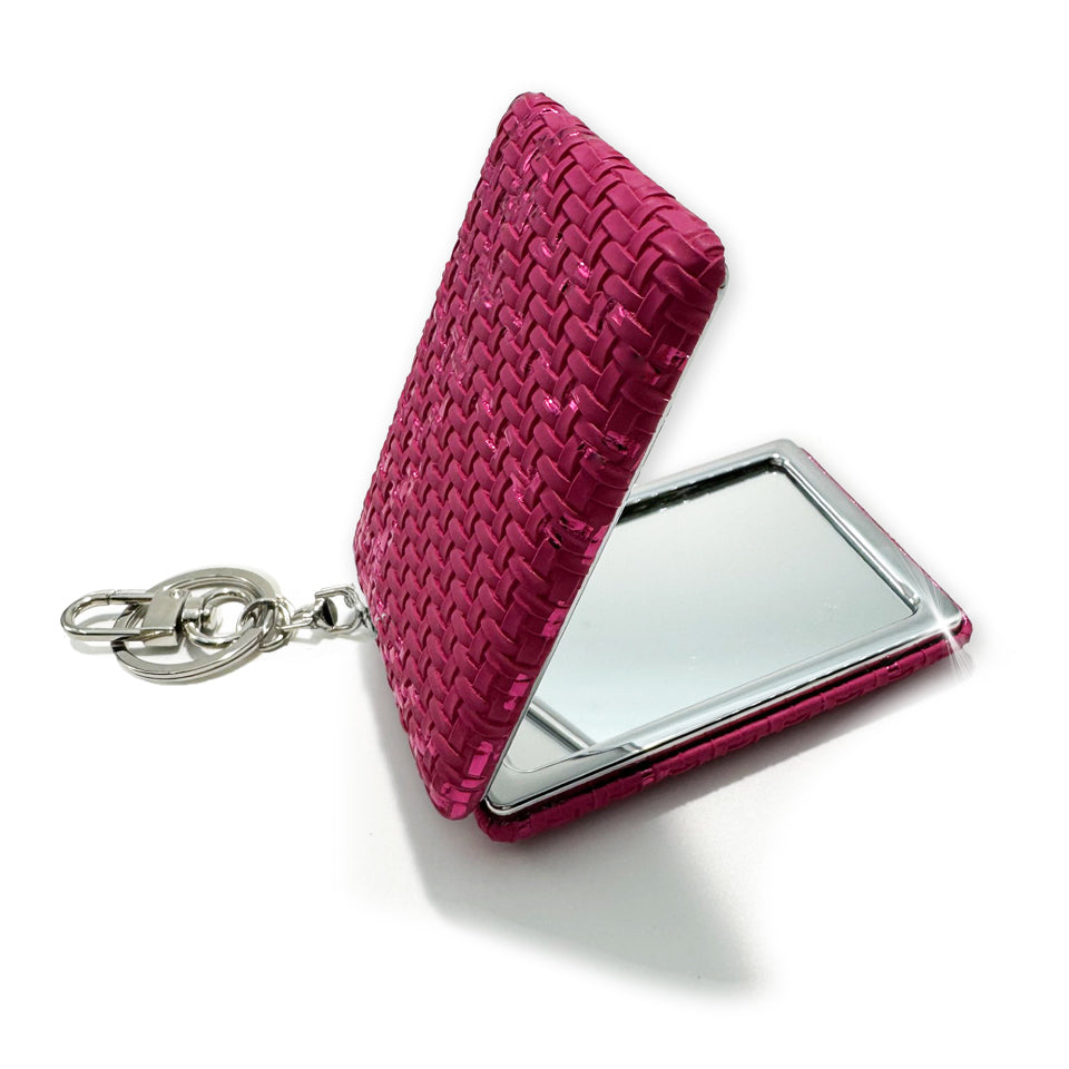 LUX COMPACT MIRROR KEYFOB DARK PINK