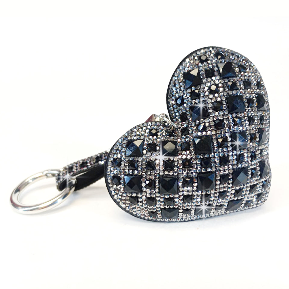 ROYAL ICE HEART PURSE CHARM BLACK DIAMOND