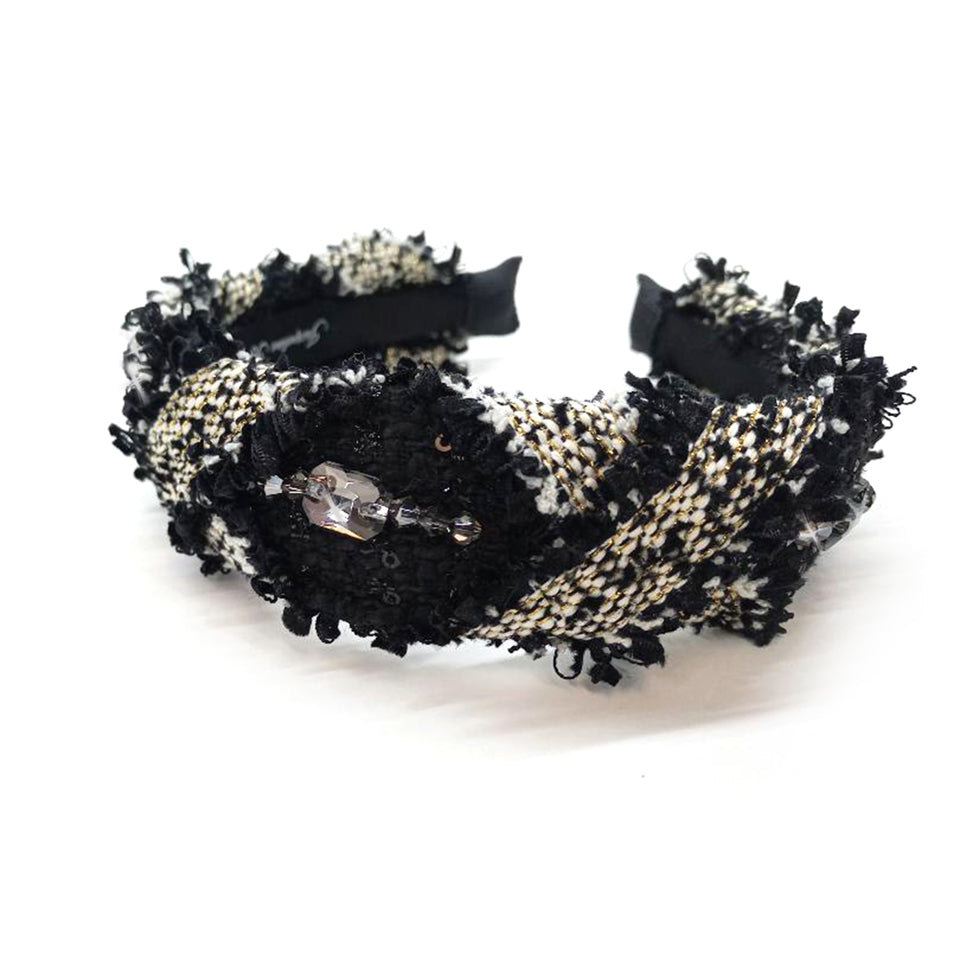 HAIRBAND RUNWAY BLACK WHITE