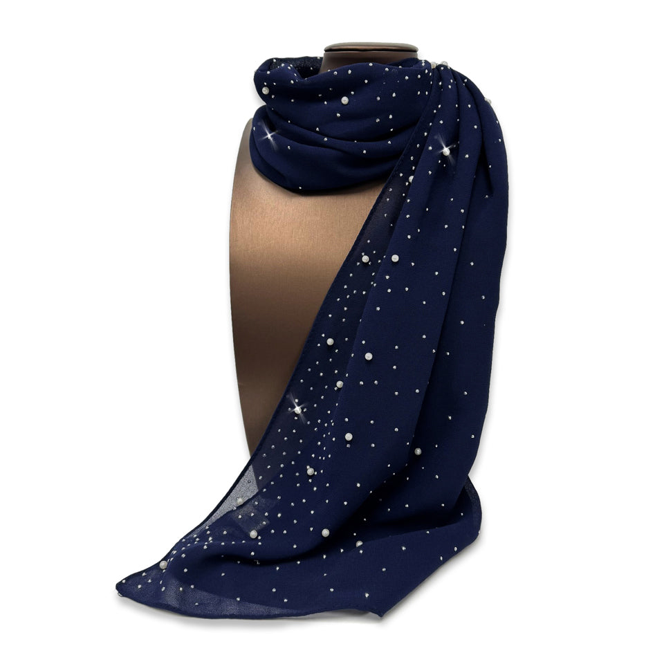 SCARF EMBELISHED NAVY BLUE