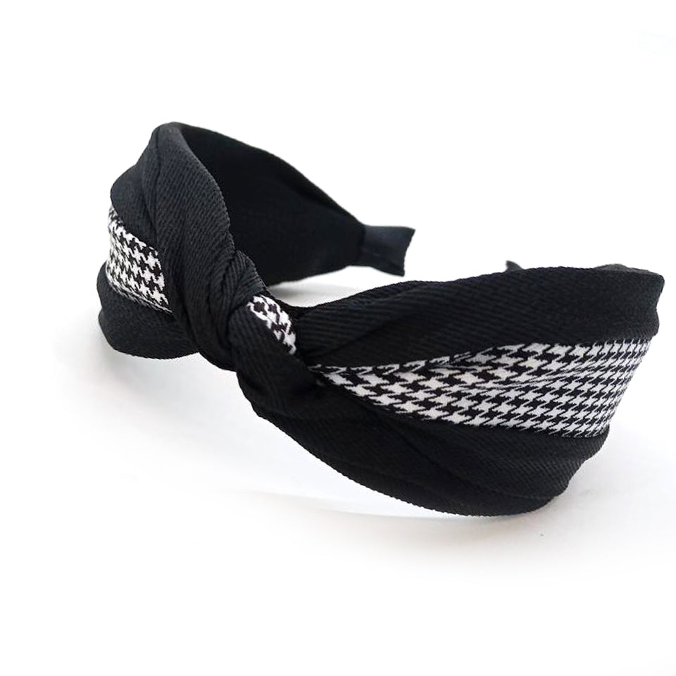 HAIRBAND HOUNDSTOOTH BLACK