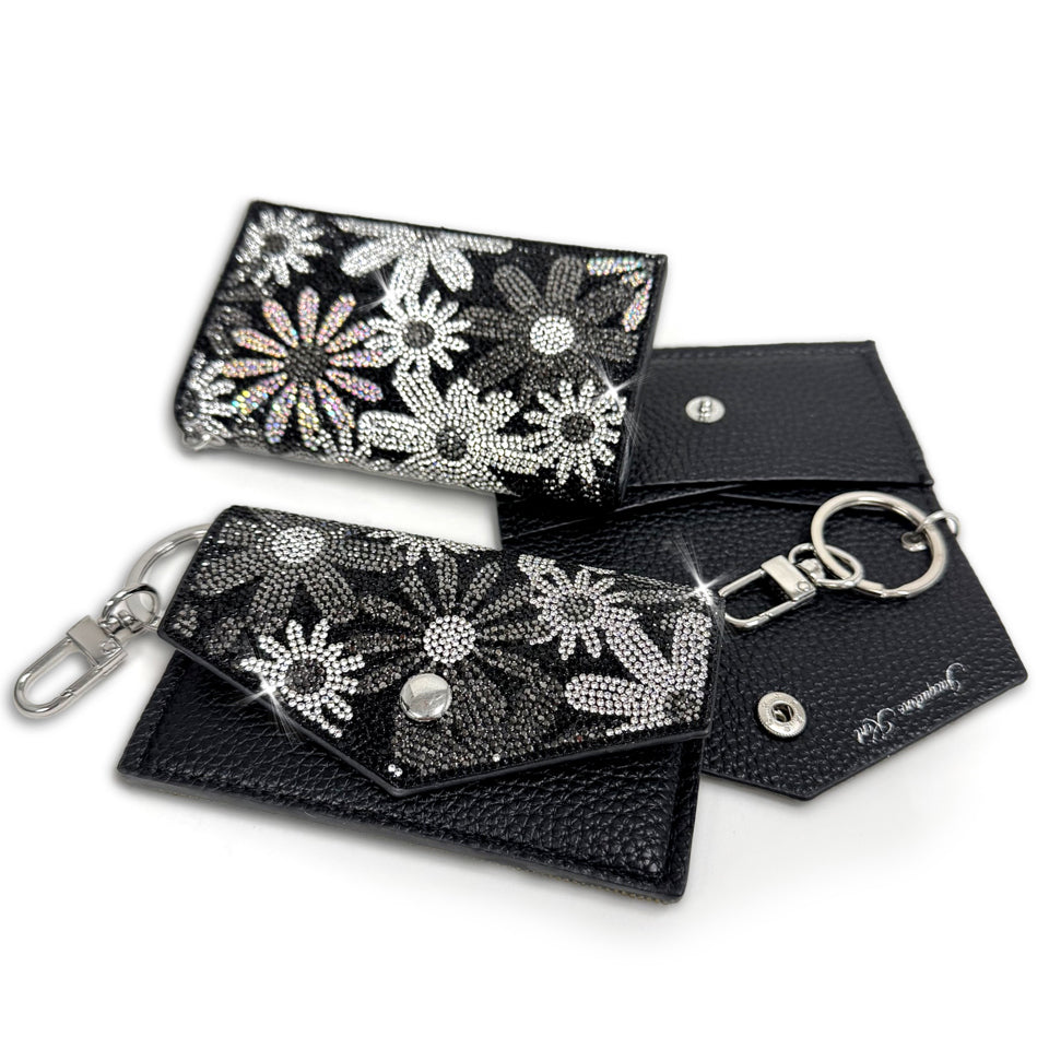 FLOWER POWER COLLECTION CARD PURSE BLACK