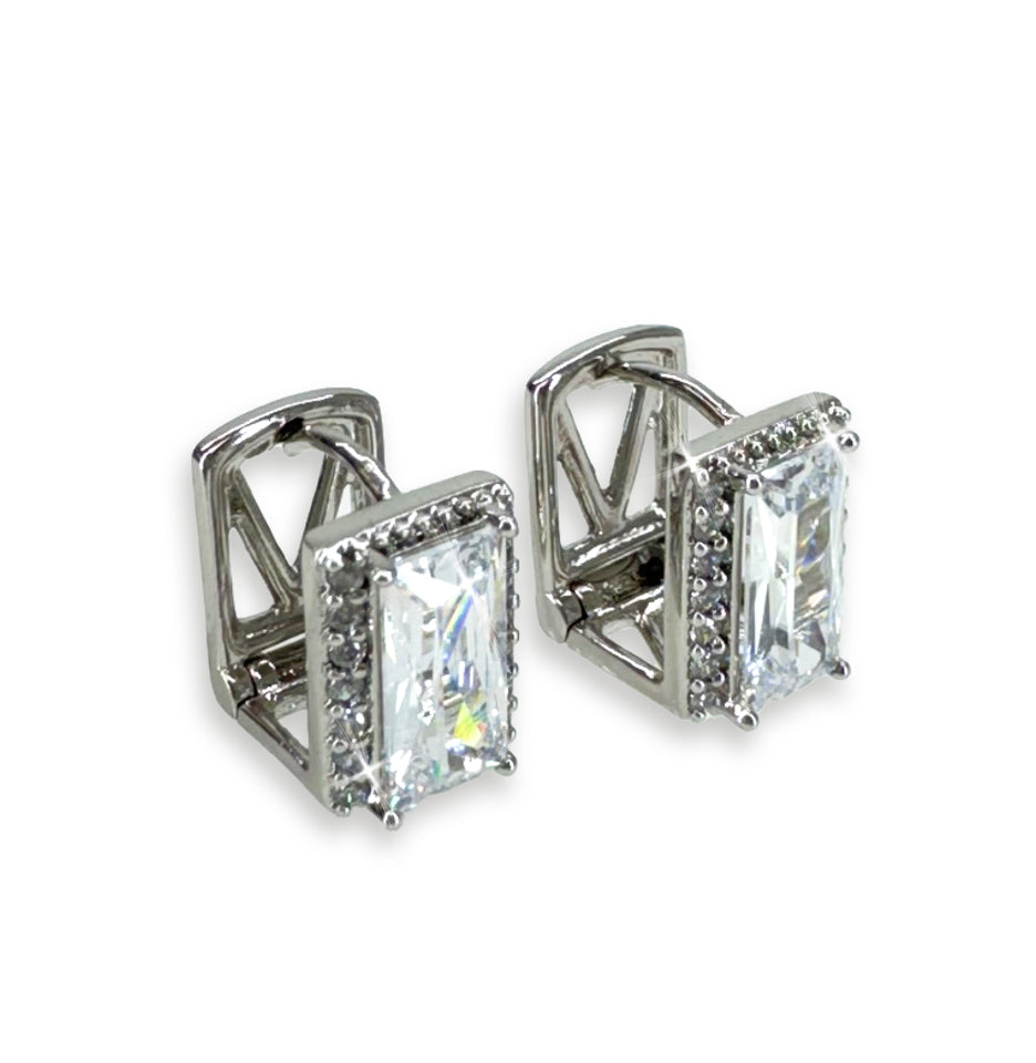 EARRING SILVER CRYSTAL STUD