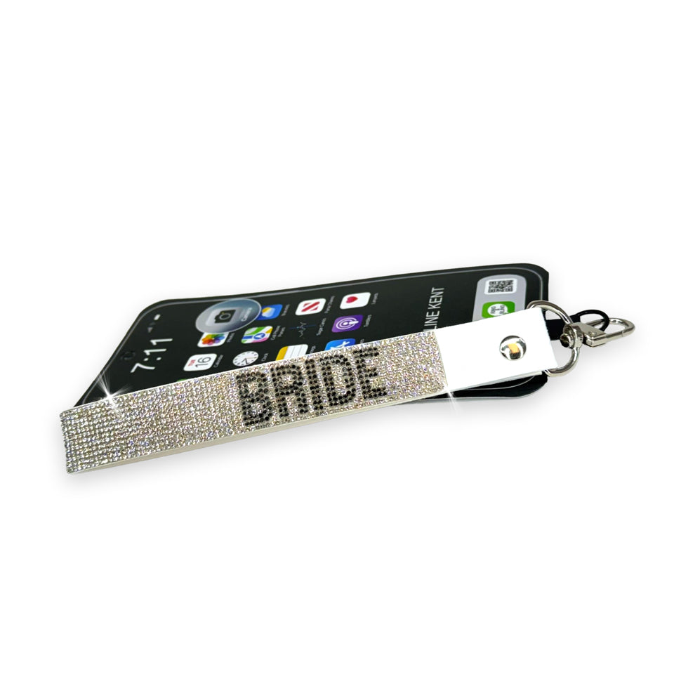 BLACK MAGIC DIAMOND PHONE WRIST LANYARD BRIDE CREAM