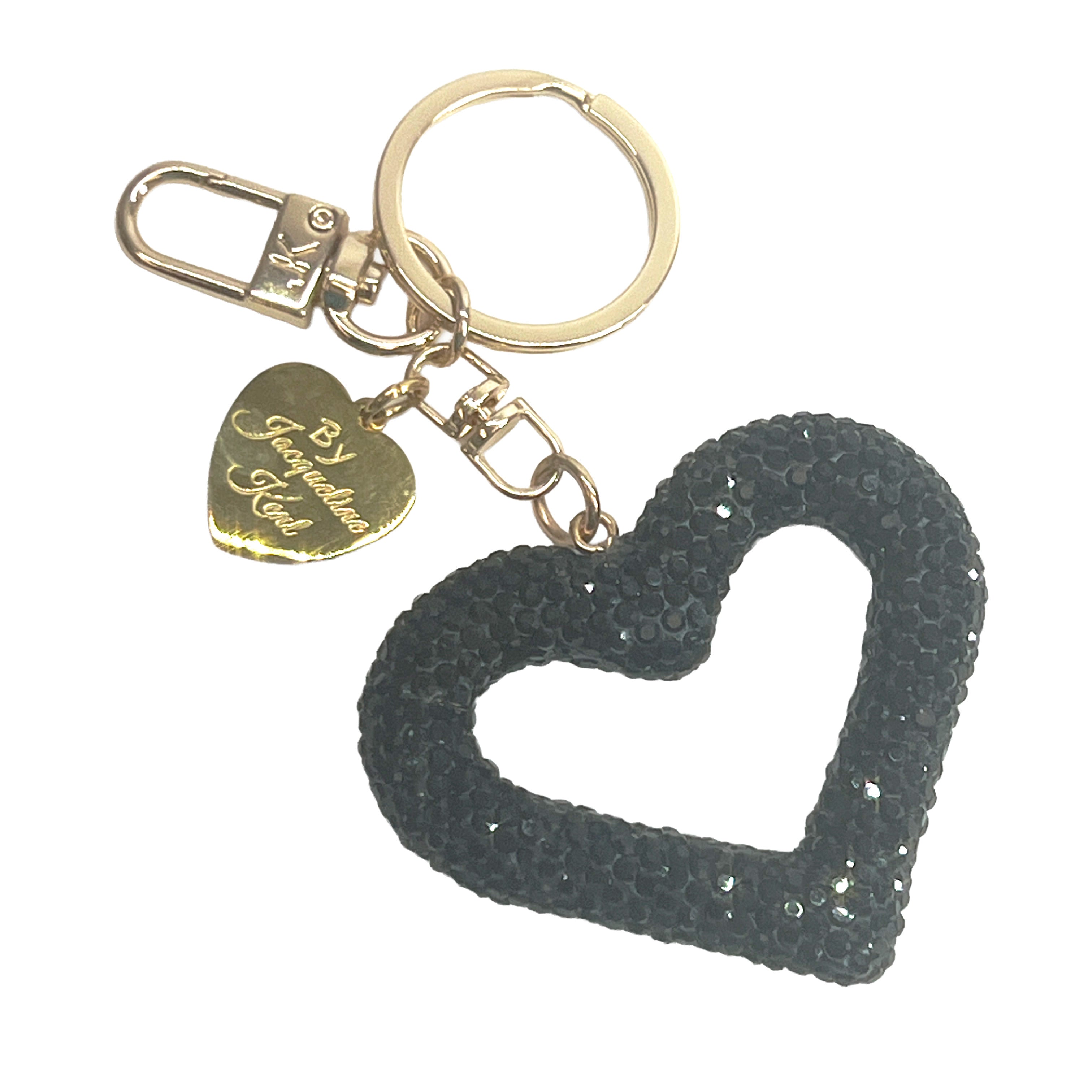 PURSE CHARM BLACK DIAMOND HEART