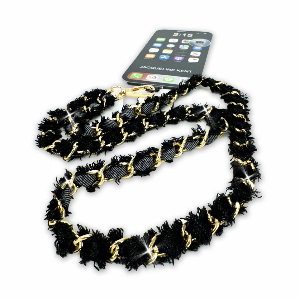 LUX LONG PHONE LANYARD BLACK